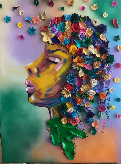 60 x 80 met kunst bloemen